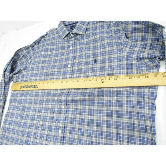 Polo Ralph Lauren Mens Shirt XXL Button Front Collar Plaid Blue 2XL Recent Tag - Picture 5 of 5